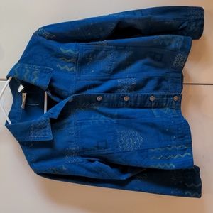 Chico's Design Blue Jeans Jacket, bead embellished Size 0